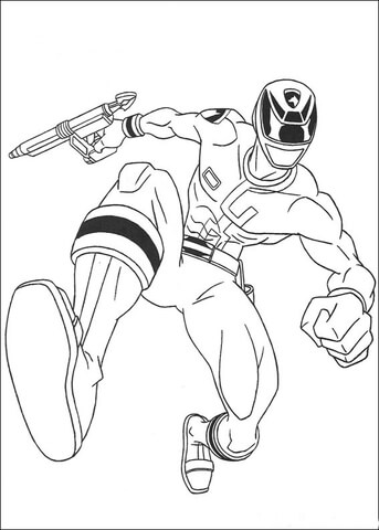 Ranger Is Jumping  Coloring Page